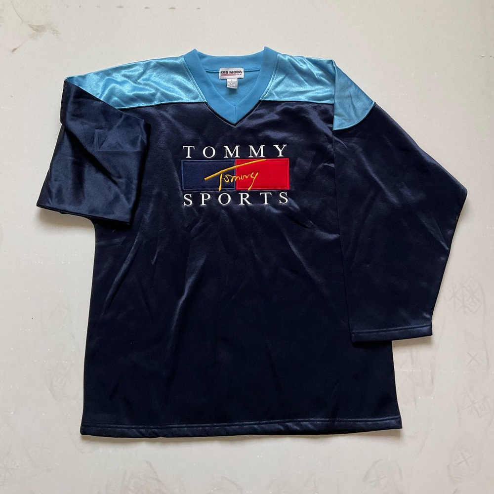 Mens Tommy Hilfiger Sports Jersey | size L | dark and light blue | polyester